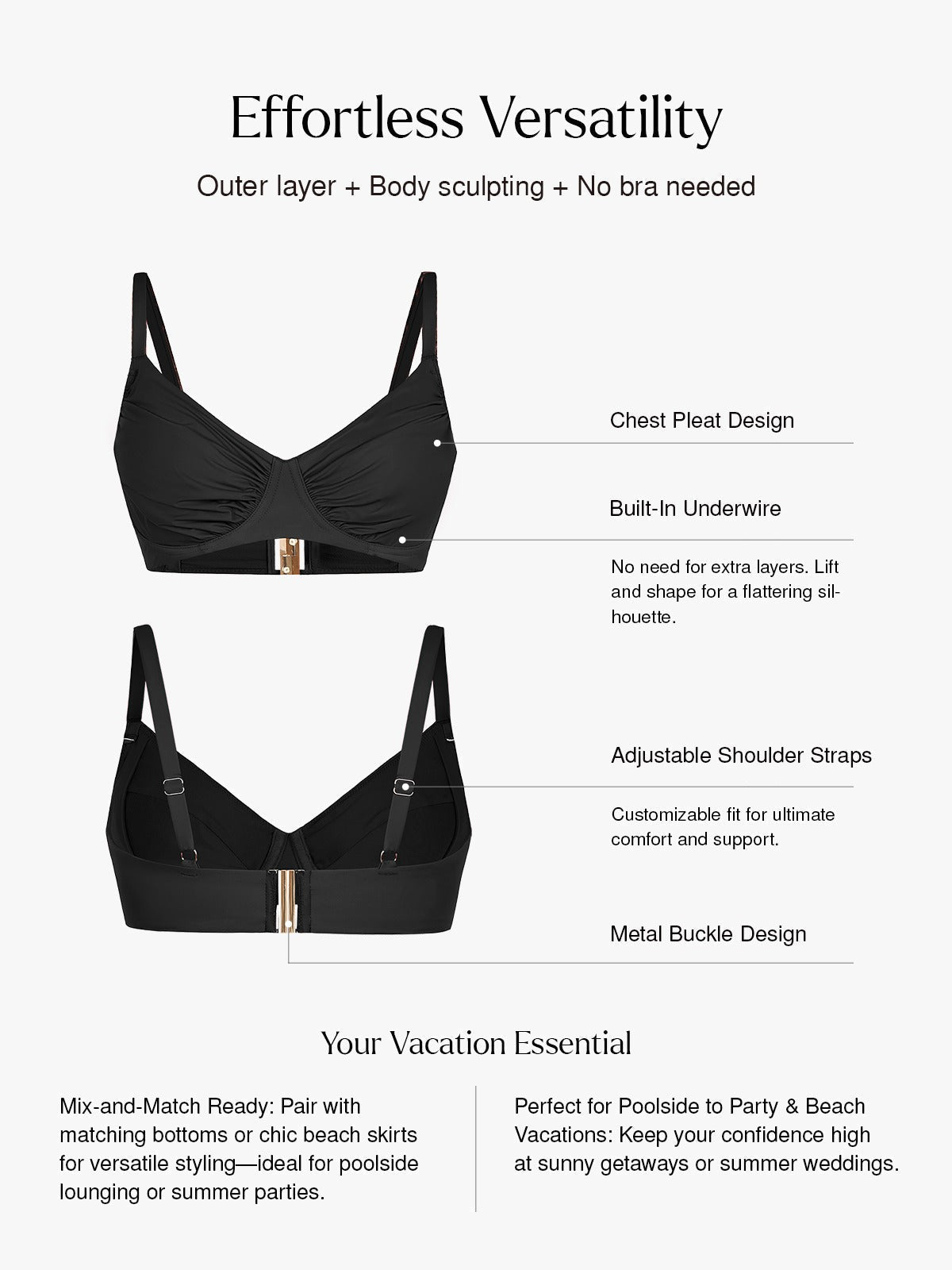 Velauras™ Şekillendirici Buruşuk Balenli Bikini Üstü