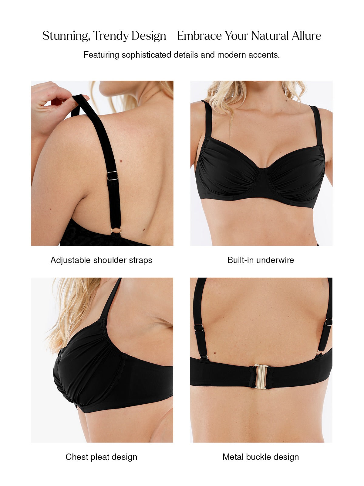 Velauras™ Şekillendirici Buruşuk Balenli Bikini Üstü