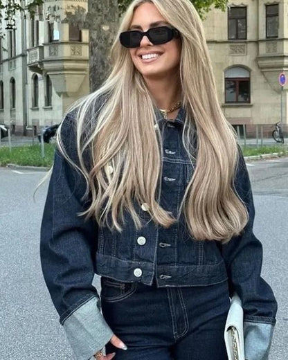 Velauras™ Lorelei - Kollu Denim İki Parçalı Set