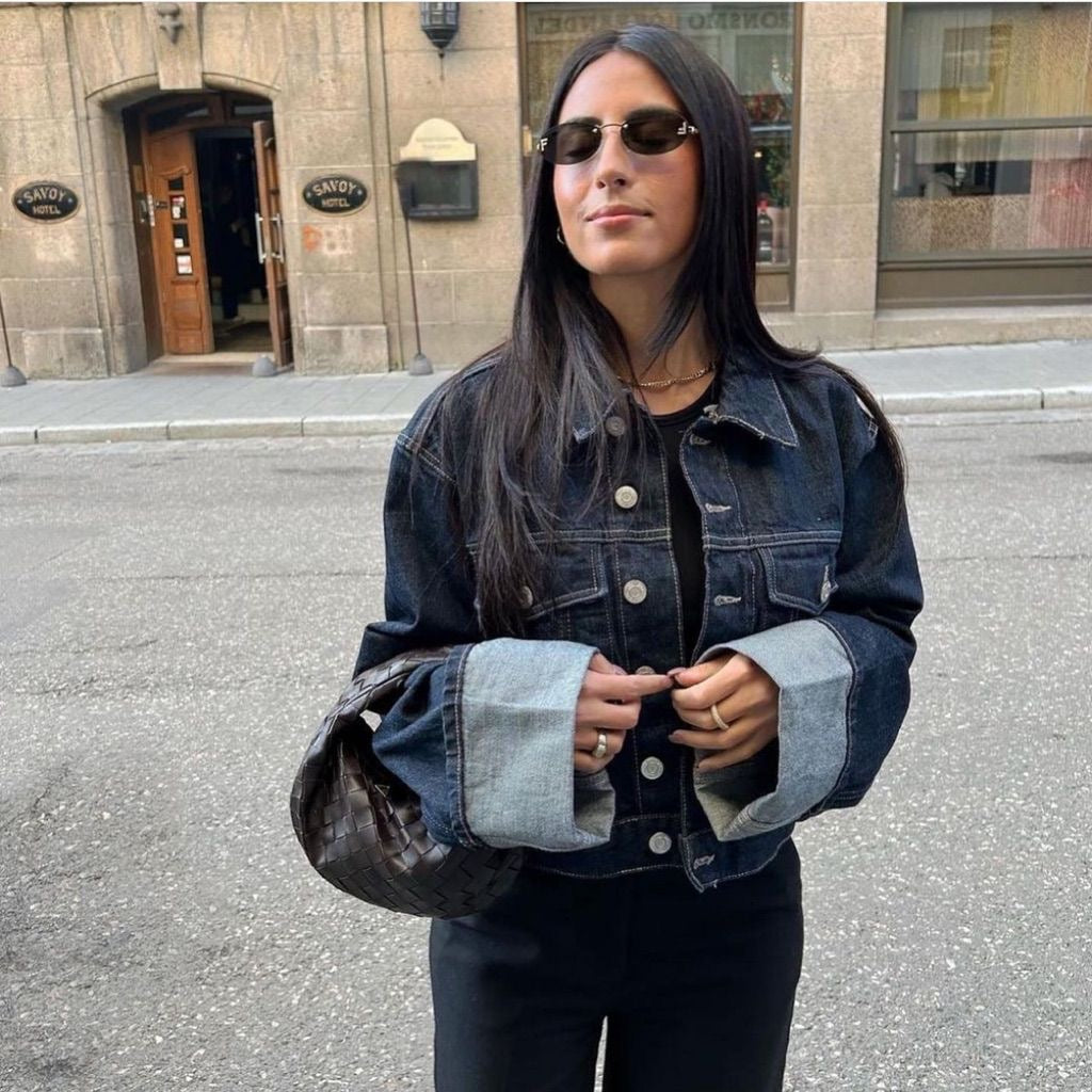 Velauras™ Lorelei - Kollu Denim İki Parçalı Set