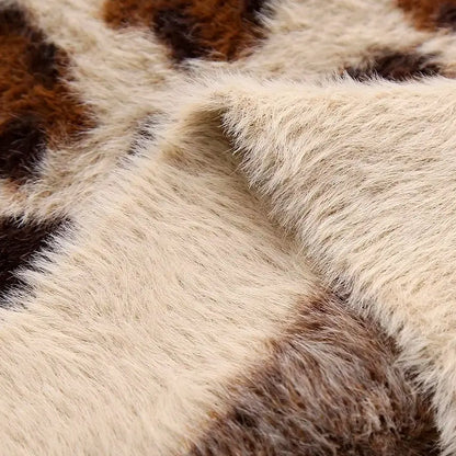 Velauras™ Leopar Desenli Tüylü Triko Hırka