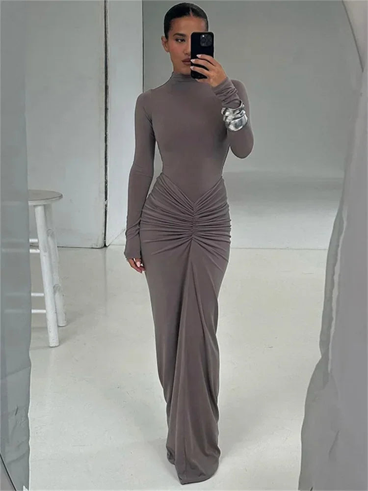 Velauras™ Moda Yamalı Uzun Elbise