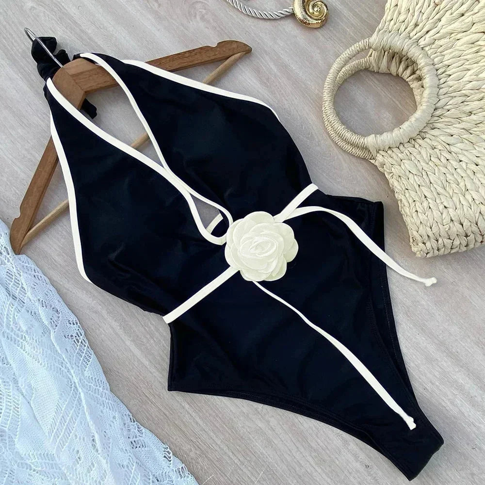 Velauras™ Çiçekli Halter Tek Parça Mayo
