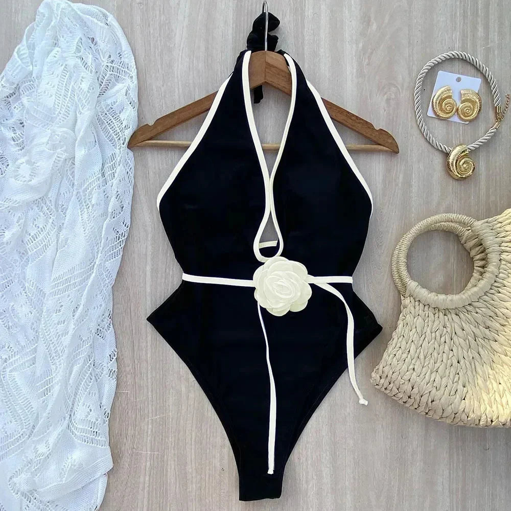 Velauras™ Çiçekli Halter Tek Parça Mayo