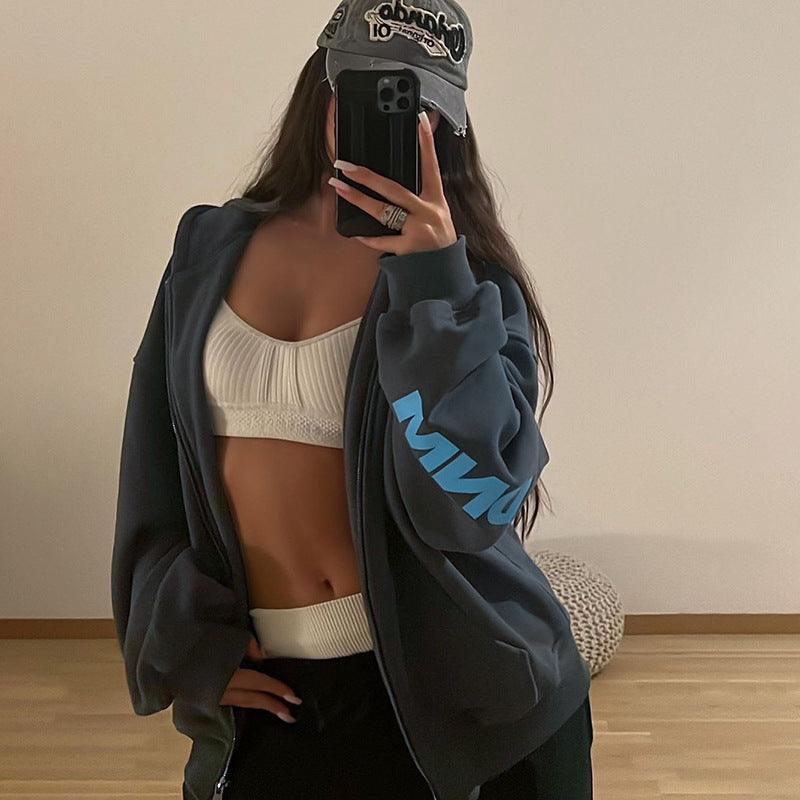 Velauras™ Yazı Baskılı Sweat Mont
