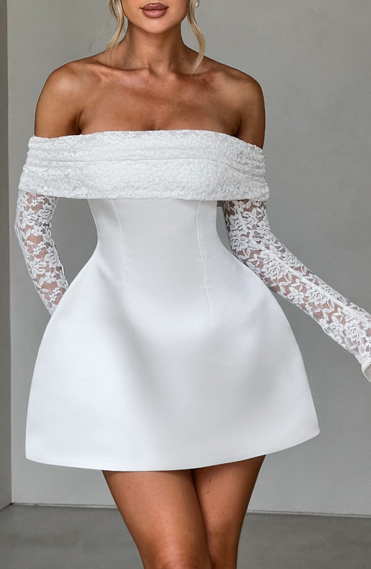 Velauras Georgianna Mini Elbise - Fildişi