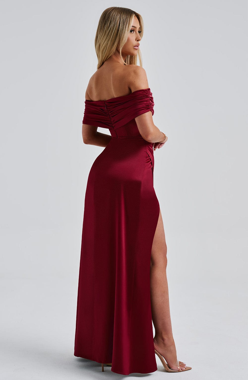 Velauras™ Gwendolyn Maxi Elbise - Bordo