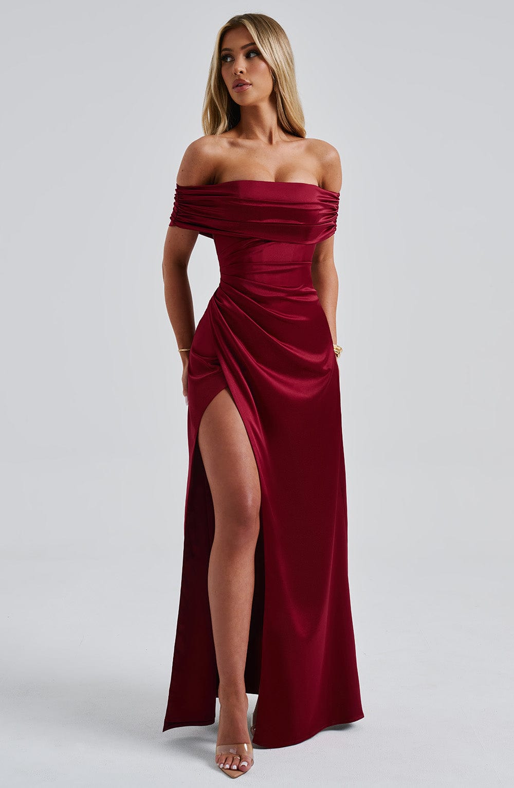 Velauras™ Gwendolyn Maxi Elbise - Bordo