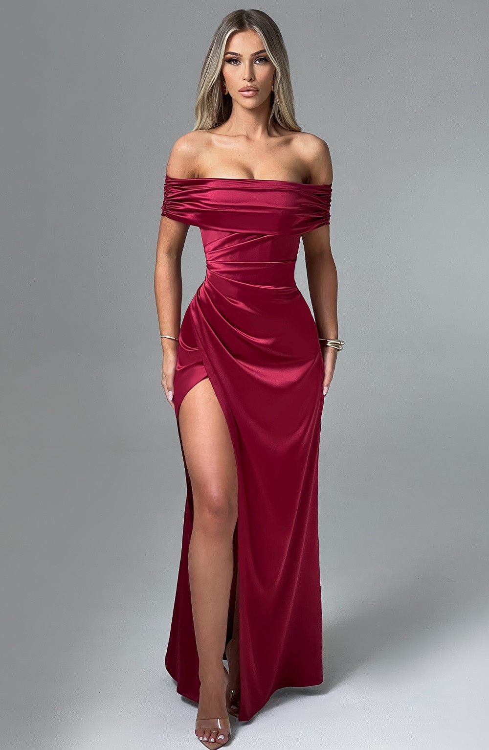 Velauras™ Gwendolyn Maxi Elbise - Bordo