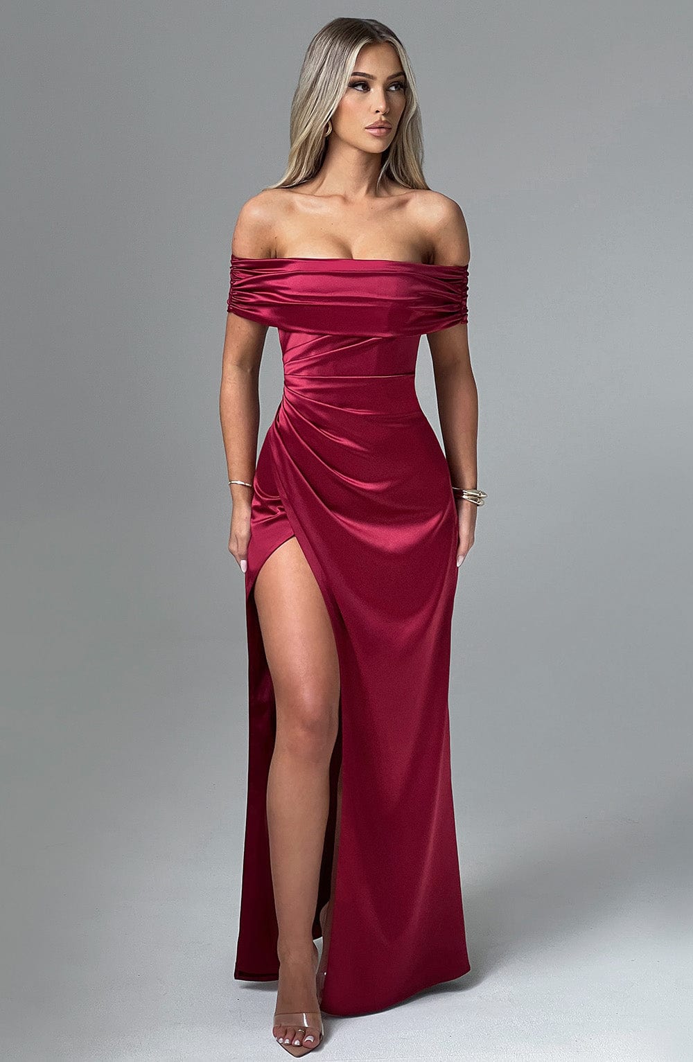 Velauras™ Gwendolyn Maxi Elbise - Bordo