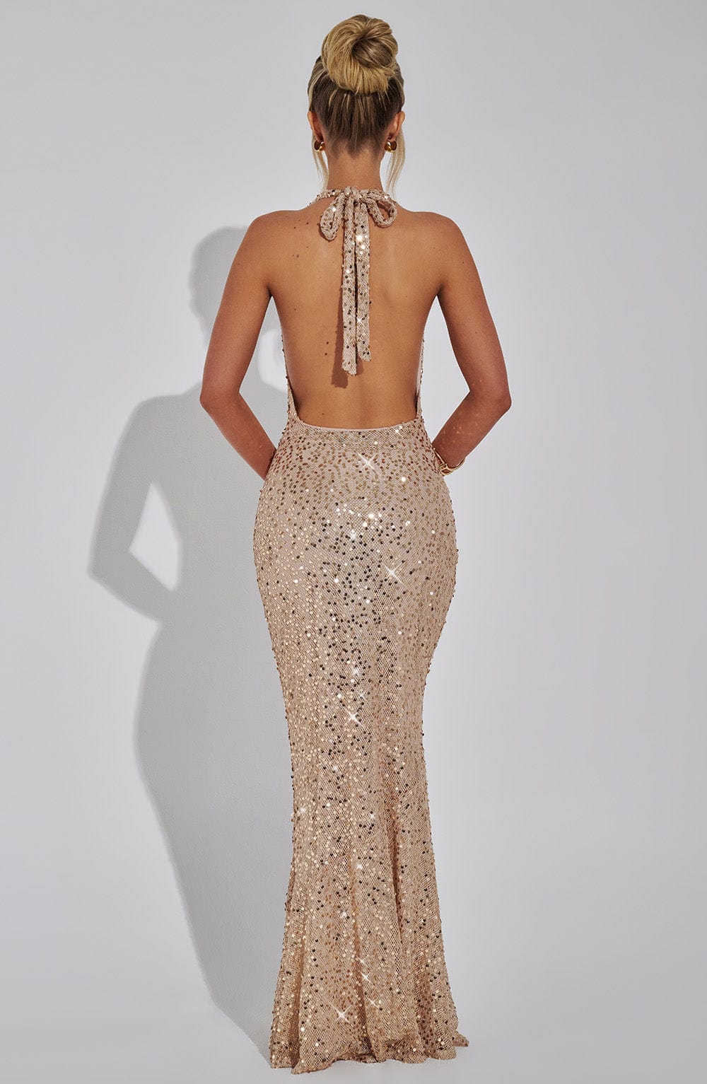 Velauras™ Lorena Maxi Elbise - Altın Kaplama