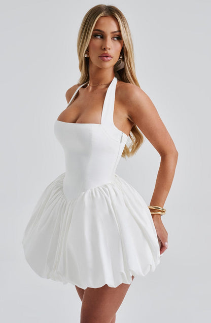 Velauras™ Maricia Mini Elbise - Fildişi