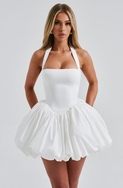 Velauras™ Maricia Mini Elbise - Fildişi