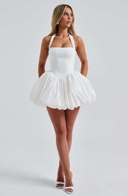 Velauras™ Maricia Mini Elbise - Fildişi