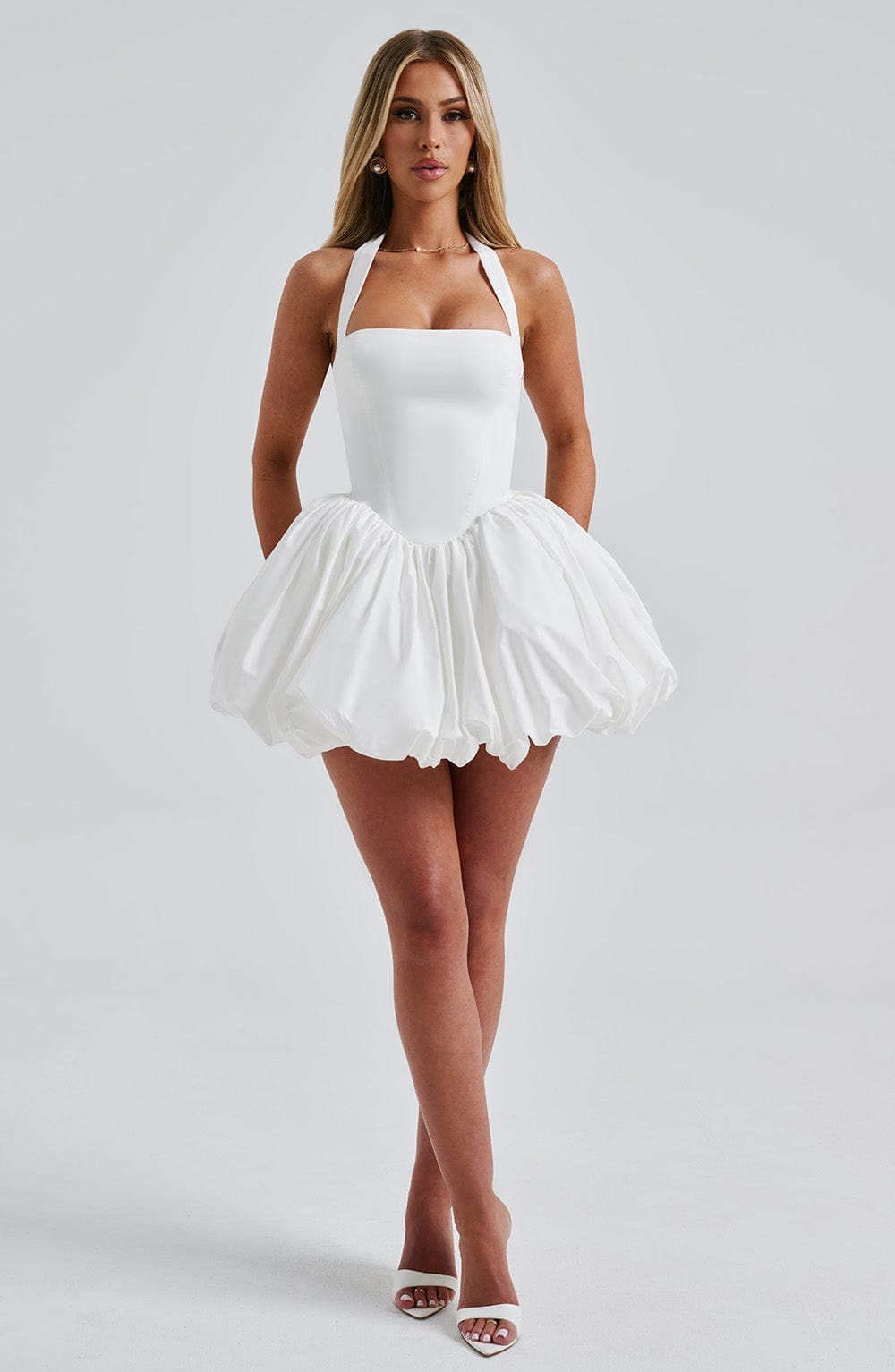 Velauras™ Maricia Mini Elbise - Fildişi