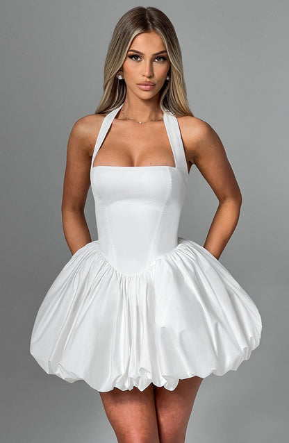 Velauras™ Maricia Mini Elbise - Fildişi