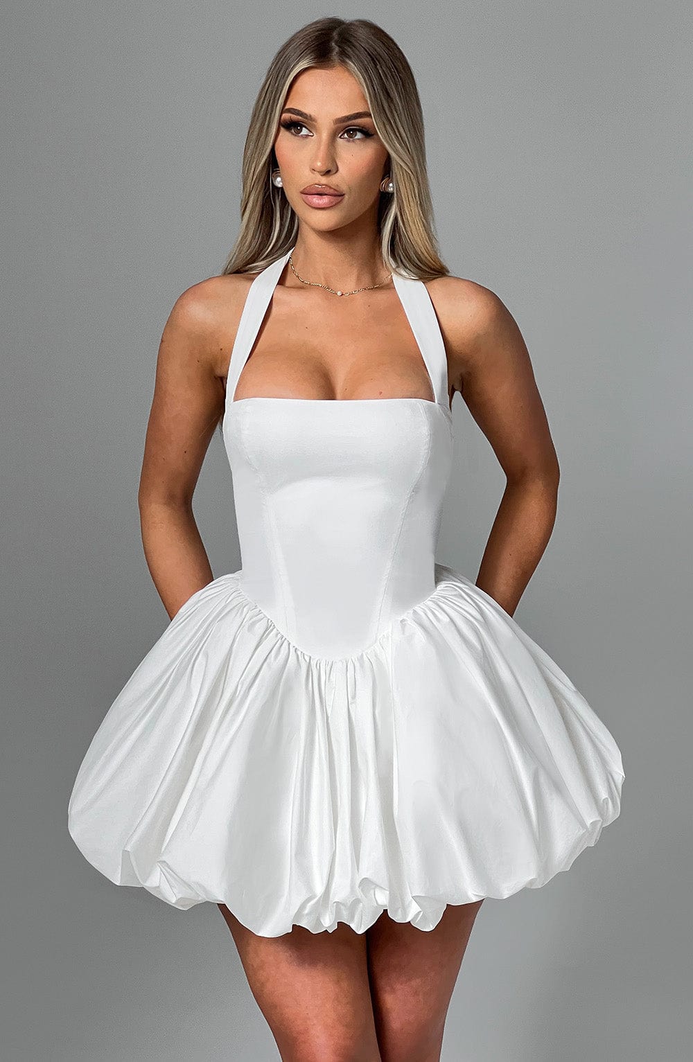 Velauras™ Maricia Mini Elbise - Fildişi