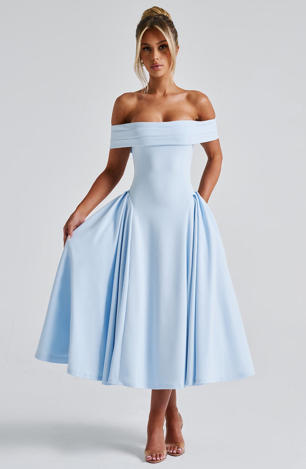 Velauras™ Miranda Midi Elbise - Mavi