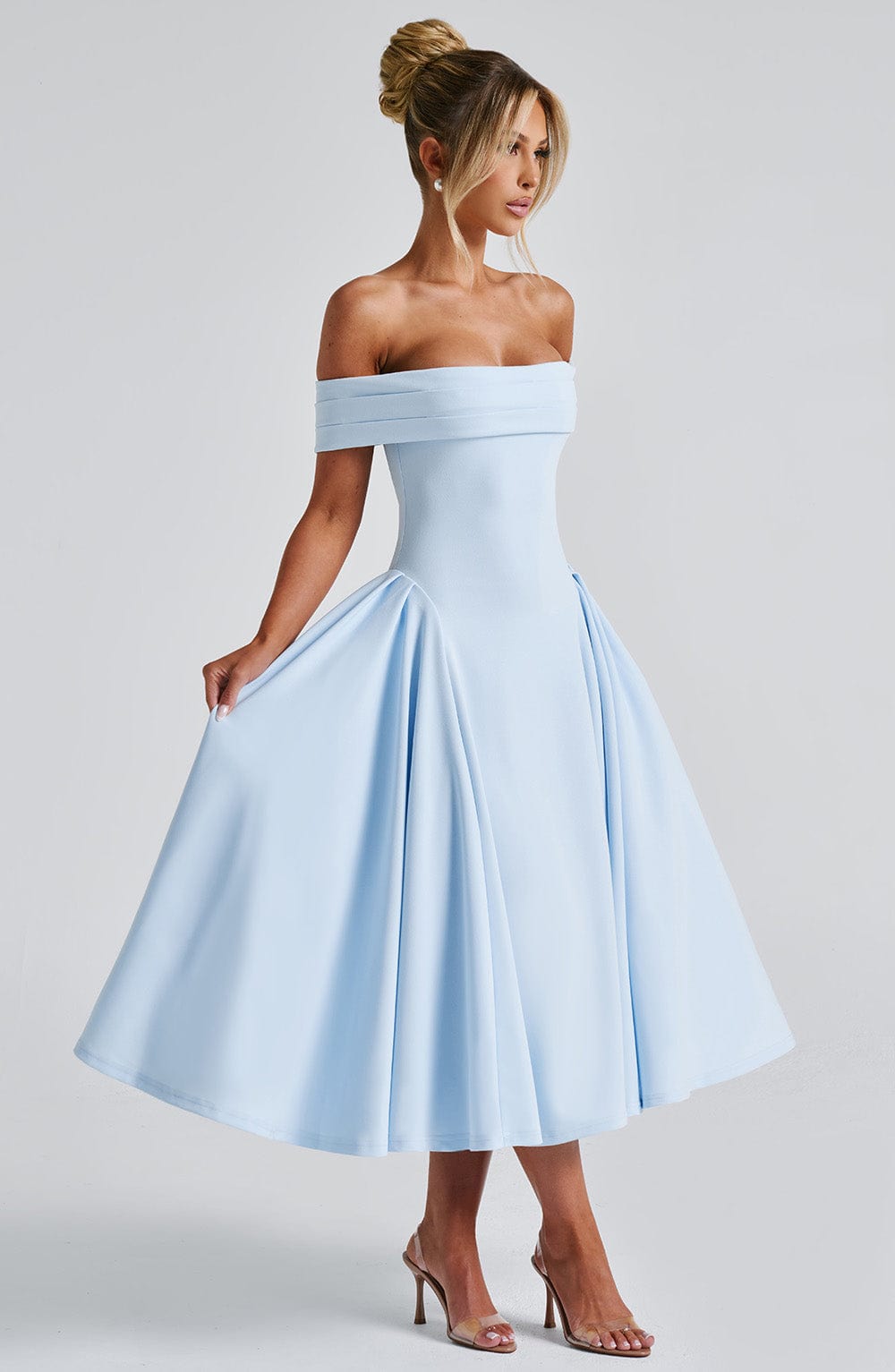 Velauras™ Miranda Midi Elbise - Mavi