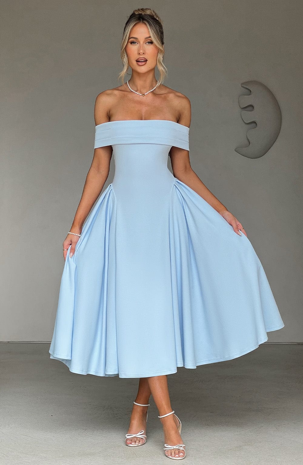 Velauras™ Miranda Midi Elbise - Mavi