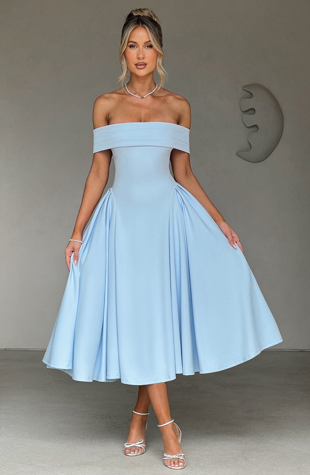 Velauras™ Miranda Midi Elbise - Mavi