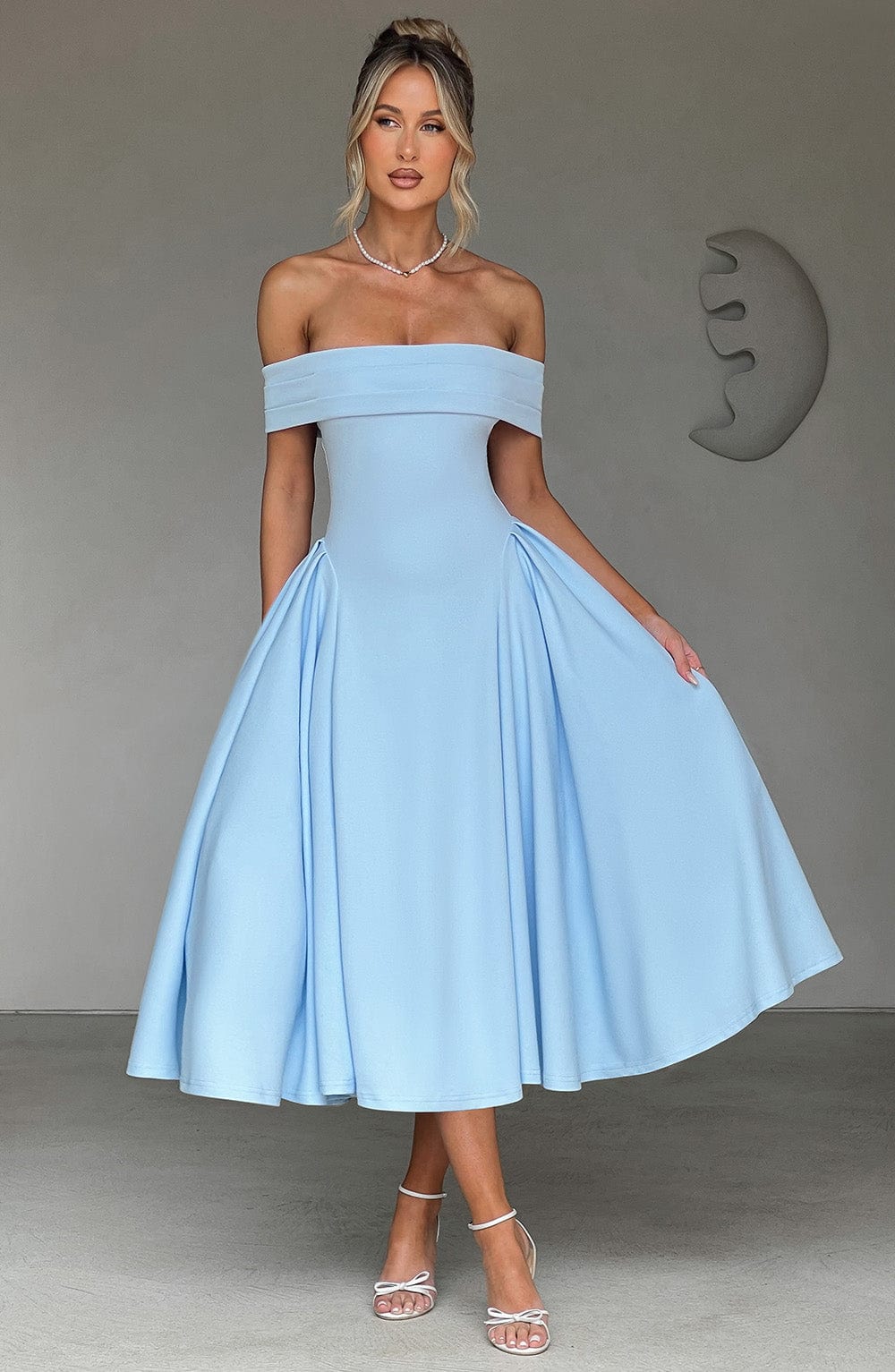 Velauras™ Miranda Midi Elbise - Mavi