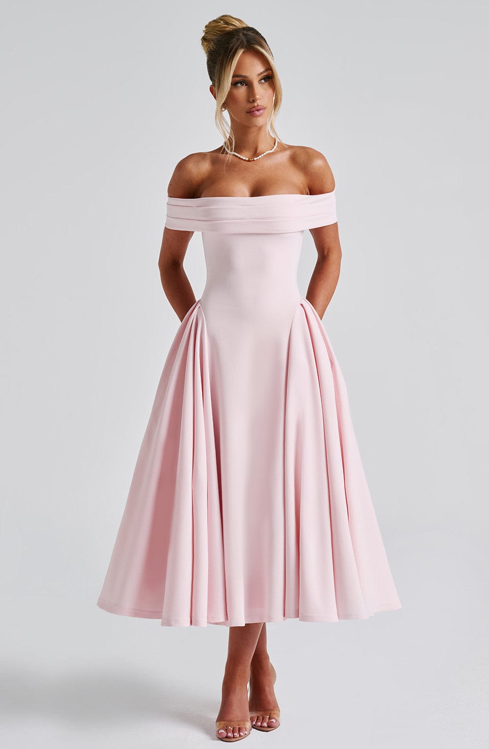 Velauras™ Miranda Midi Elbise - Allık