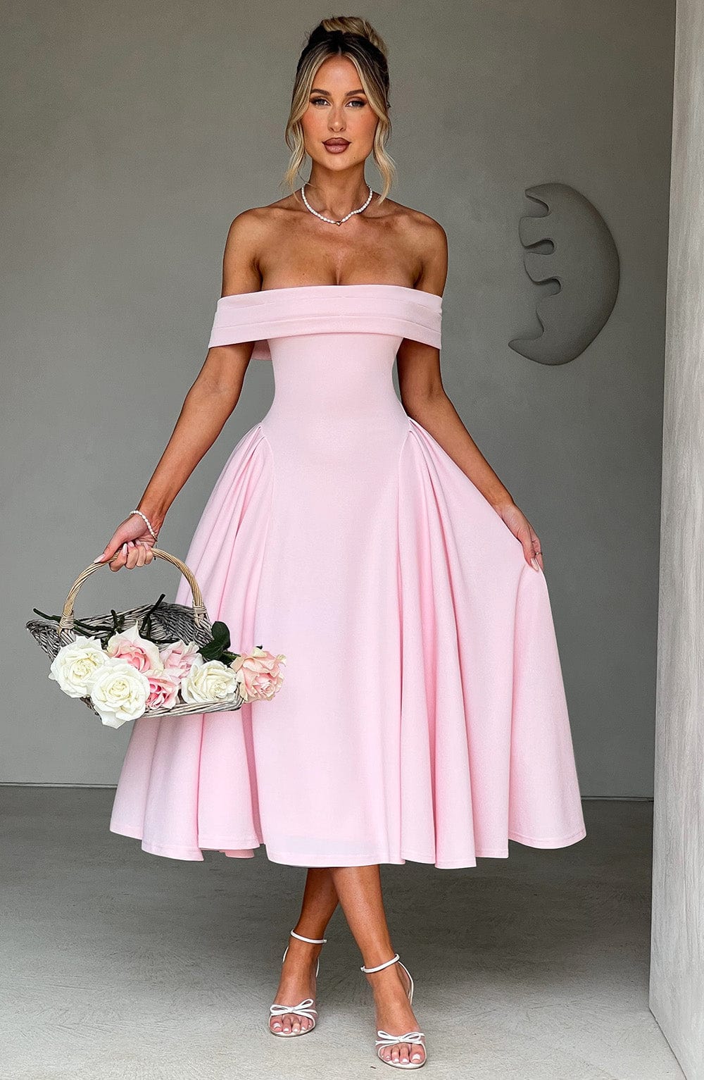 Velauras™ Miranda Midi Elbise - Allık