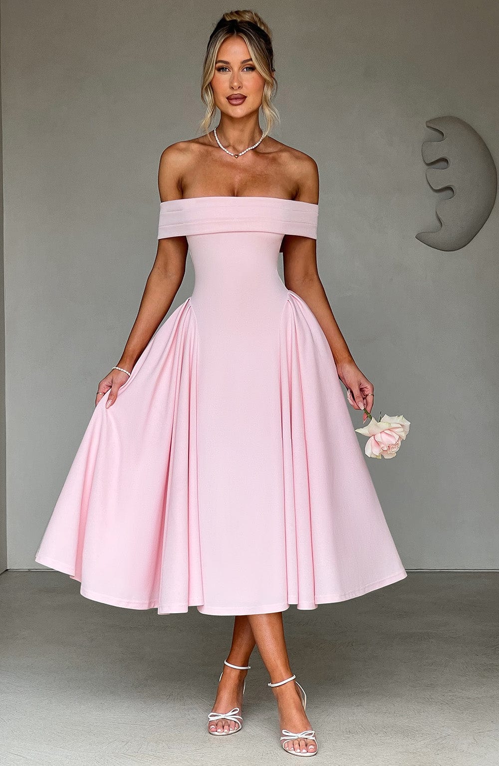 Velauras™ Miranda Midi Elbise - Allık