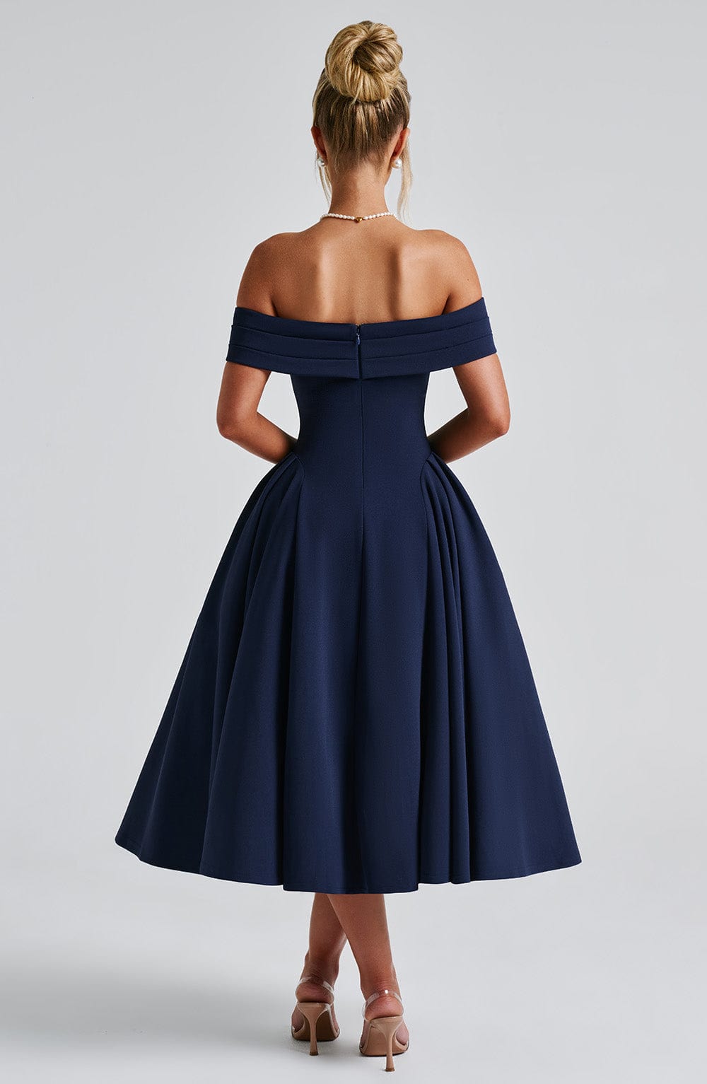Velauras™ Miranda Midi Elbise - Lacivert