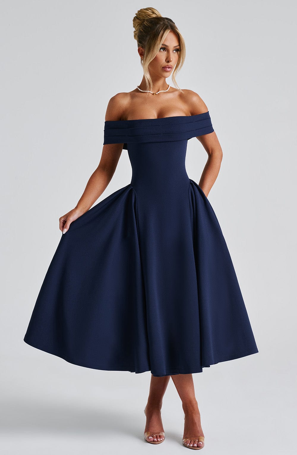Velauras™ Miranda Midi Elbise - Lacivert