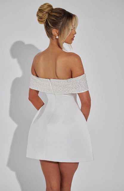Velauras™ Noelle Mini Elbise - Fildişi