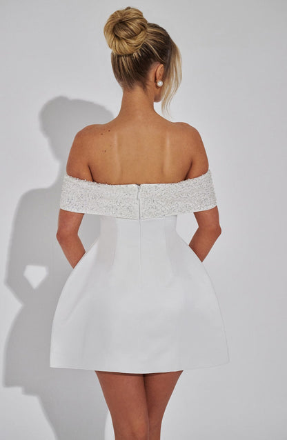 Velauras™ Noelle Mini Elbise - Fildişi