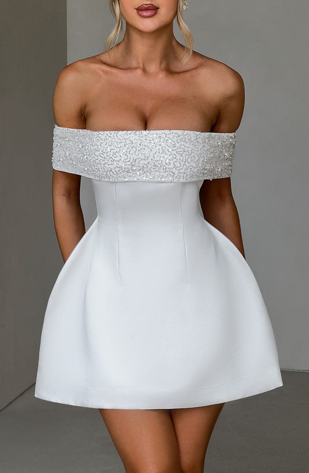 Velauras™ Noelle Mini Elbise - Fildişi