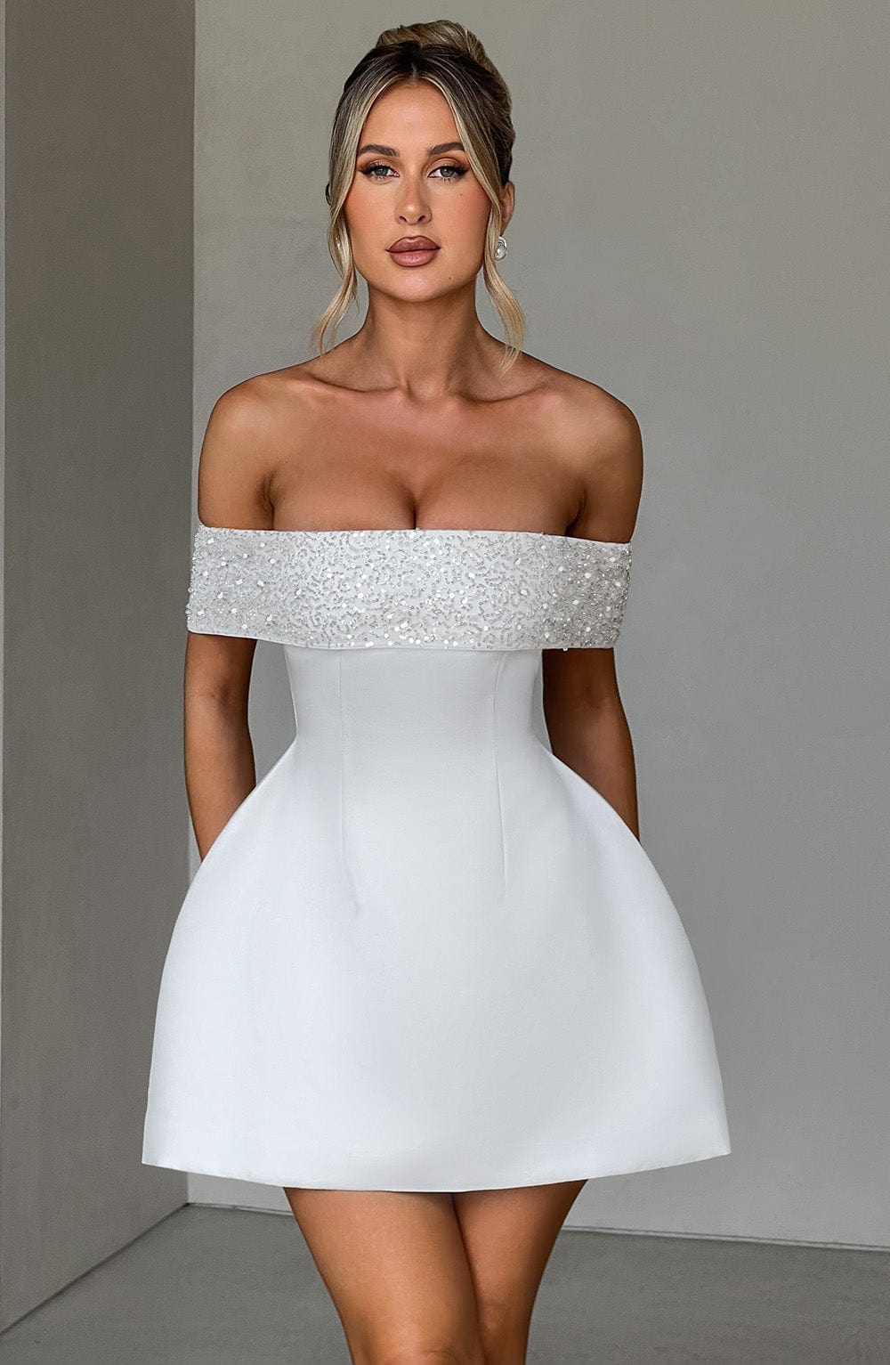Velauras™ Noelle Mini Elbise - Fildişi