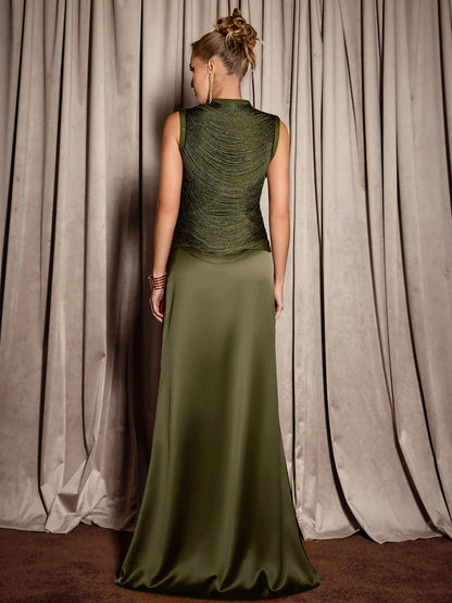 Green Vintage Tassel Evening Set|NOOSGOP