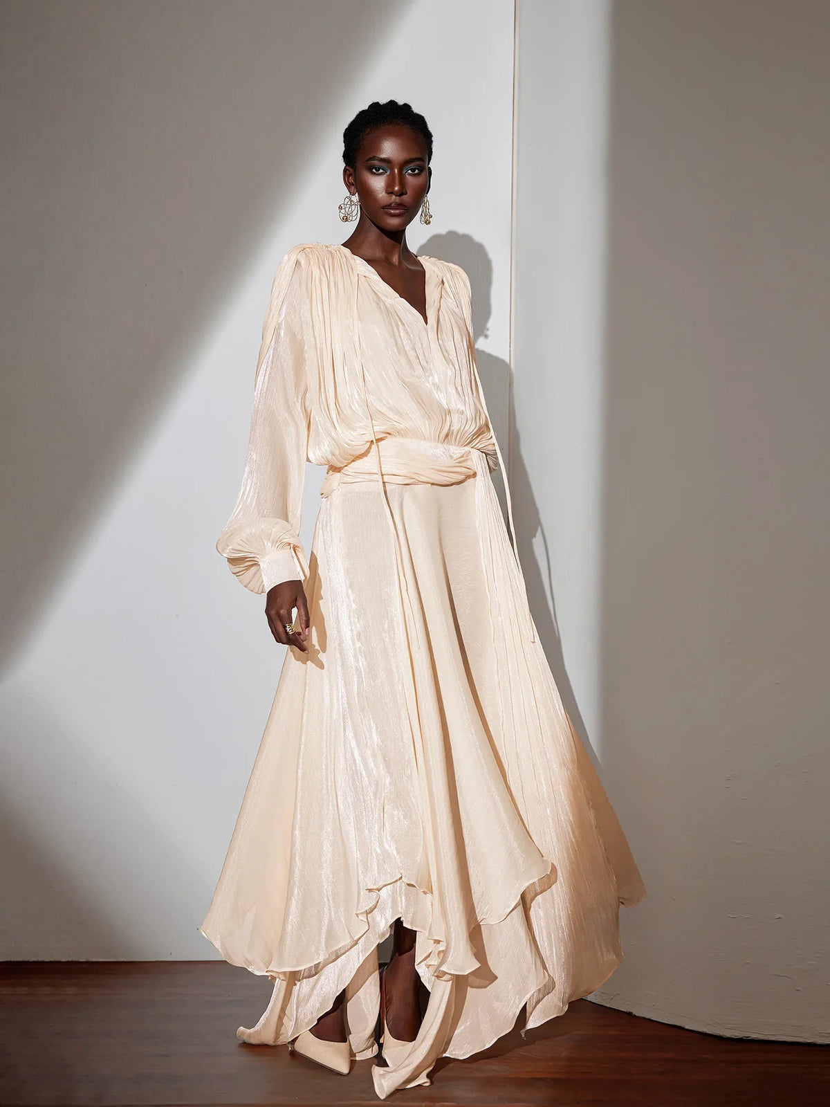 Satin Tie-Strap Maxi Dress|NOOSGOP