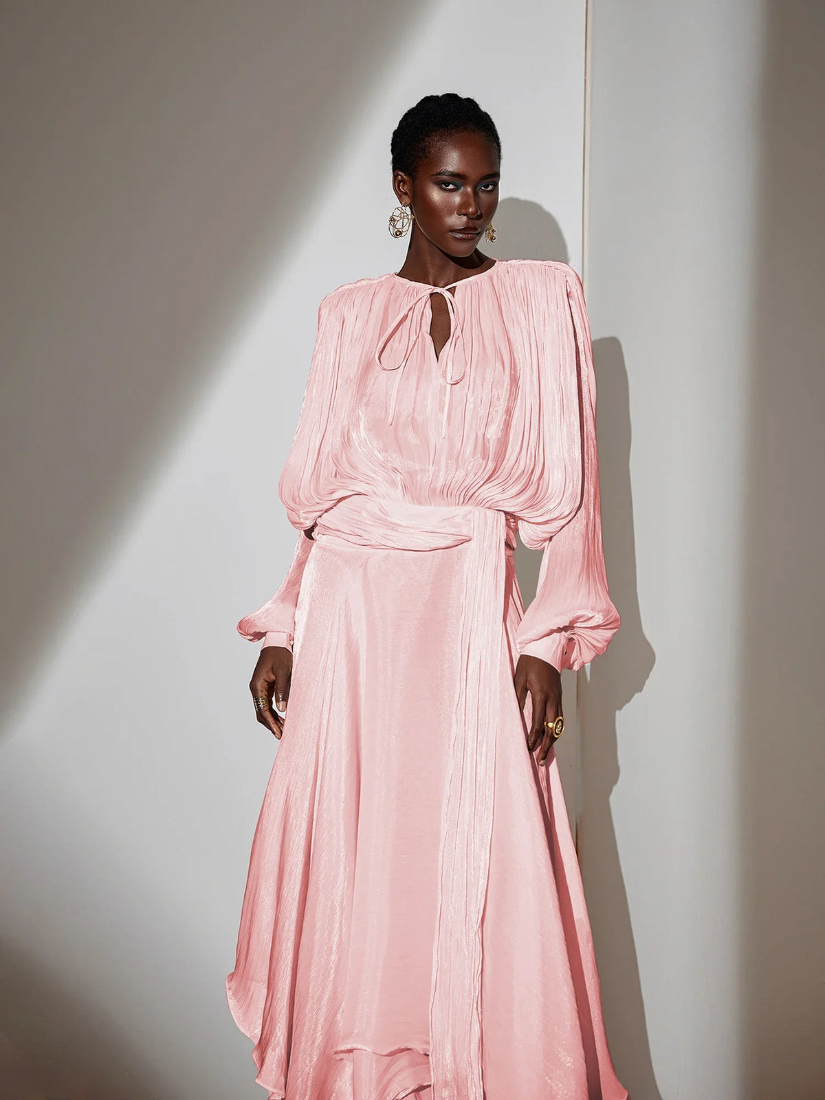 Satin Tie-Strap Maxi Dress|NOOSGOP
