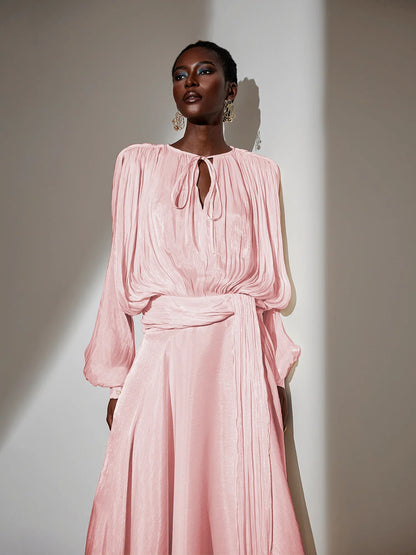 Satin Tie-Strap Maxi Dress|NOOSGOP