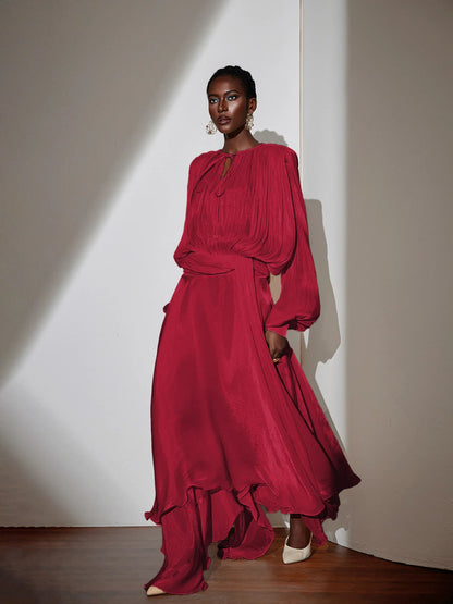 Satin Tie-Strap Maxi Dress|NOOSGOP