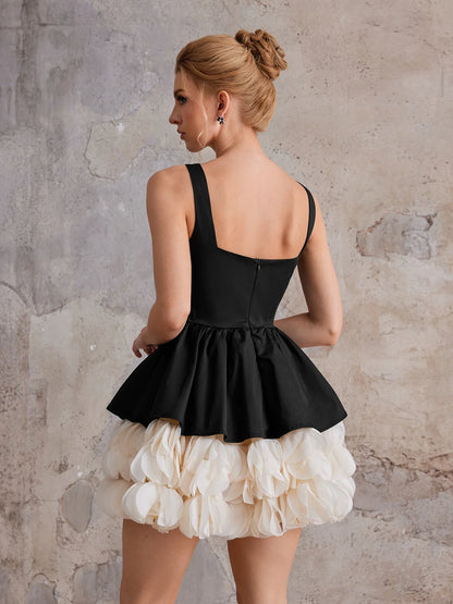 Square-Neck Party Ball Gown Mini Dress|NOOSGOP