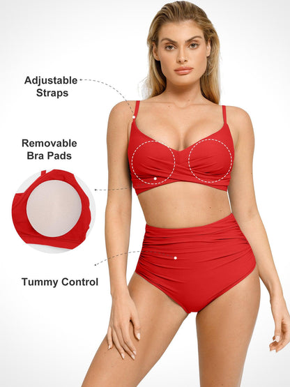 Velauras™ Şekillendirici Buruşuk Şekillendirici Bikini Üst Ve Alt Takımı